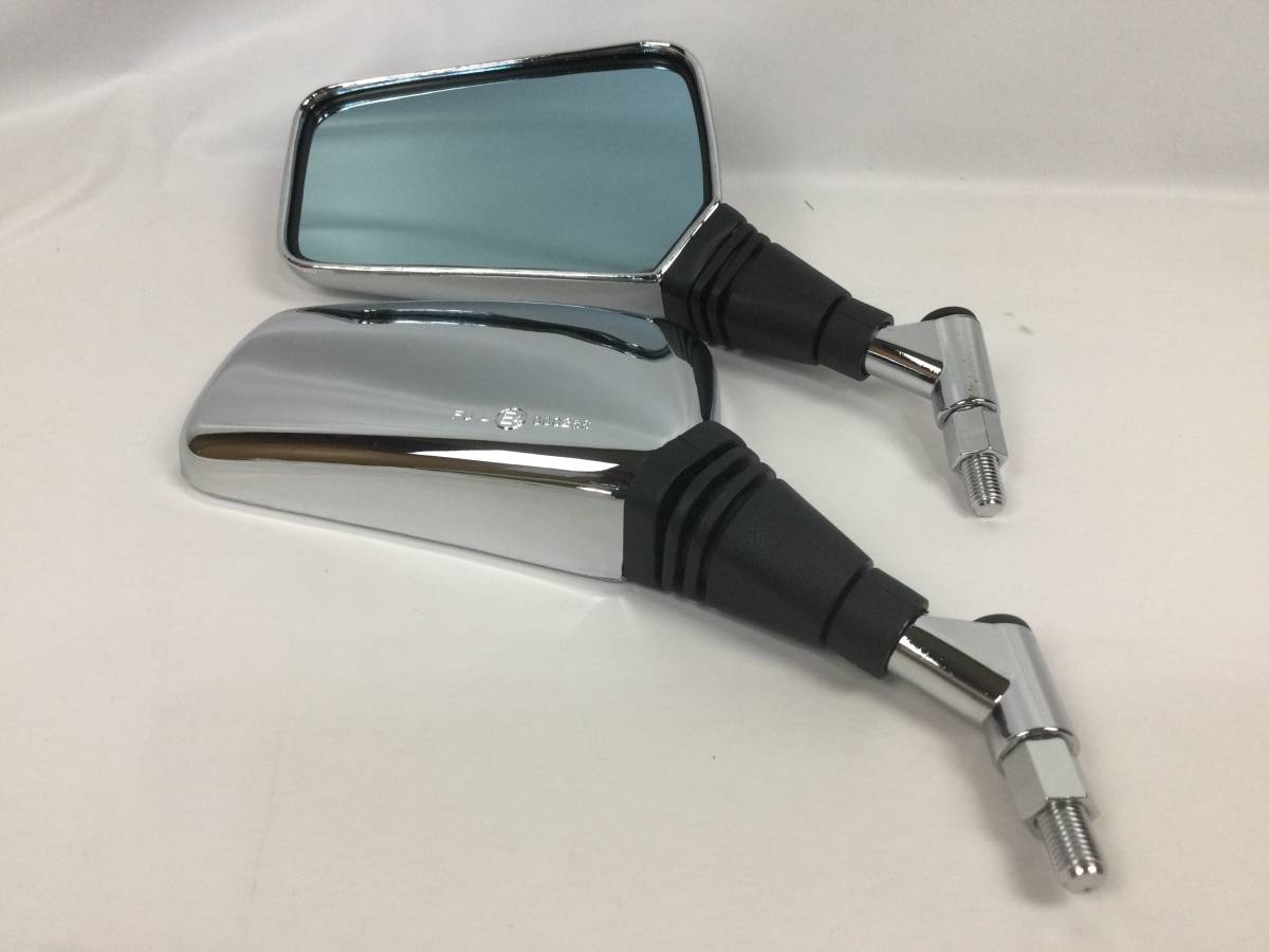 新品 メッキ 希少ブルーミラー ナポレオンミラー クロスふう ミラー バックミラー 左右セット 10mm バックミラーメッキクロス１０ブルー