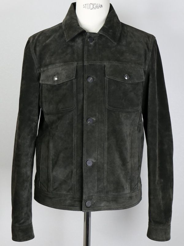 Salvatore Ferragamo サルヴァトーレ フェラガモ ガンチーニ ボタン スウェード トラッカー ジャケット 48 Gジャン trucker jacket b7405