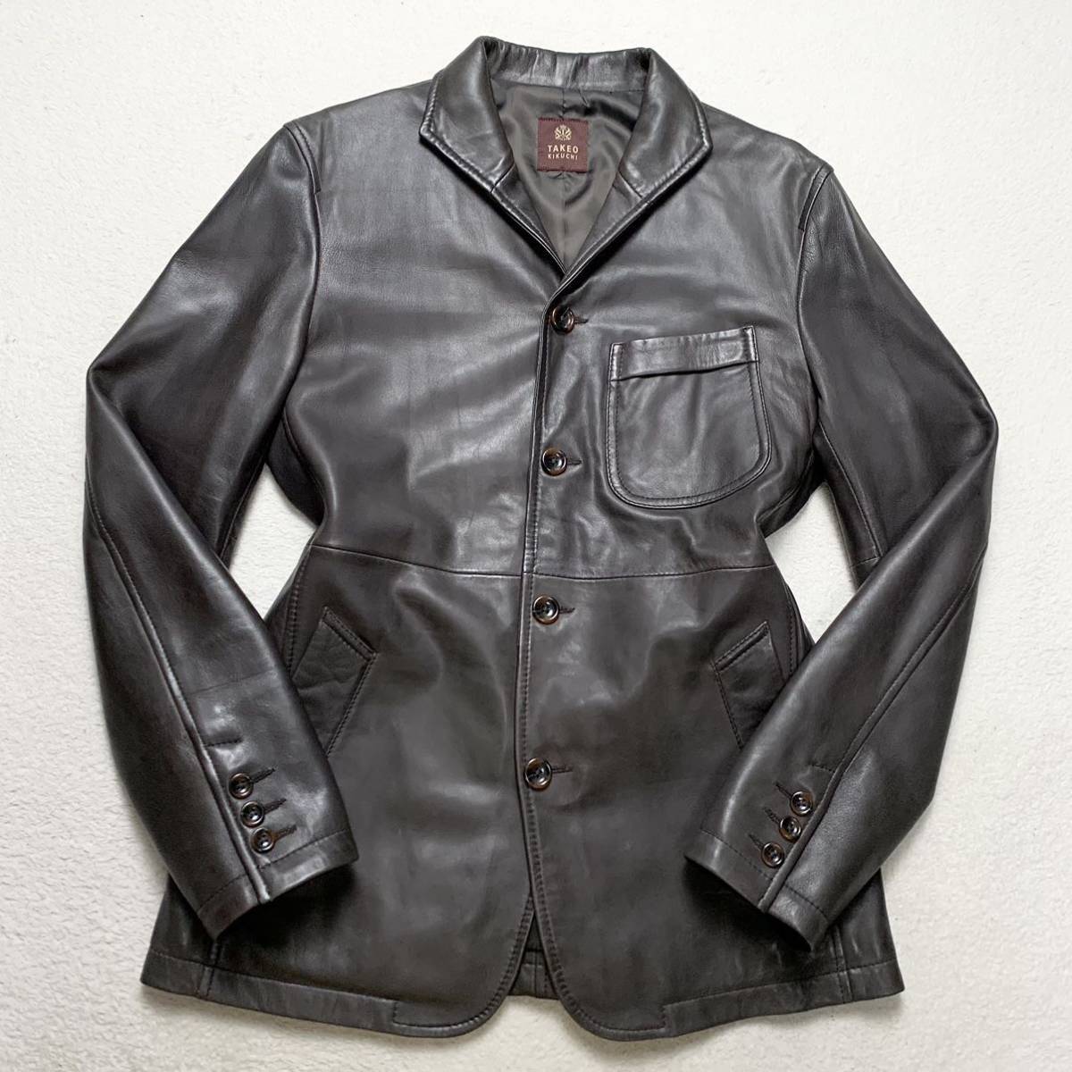 タケオキクチ【極上のラムレザー】TAKEO KIKUCHI テーラードジャケット 