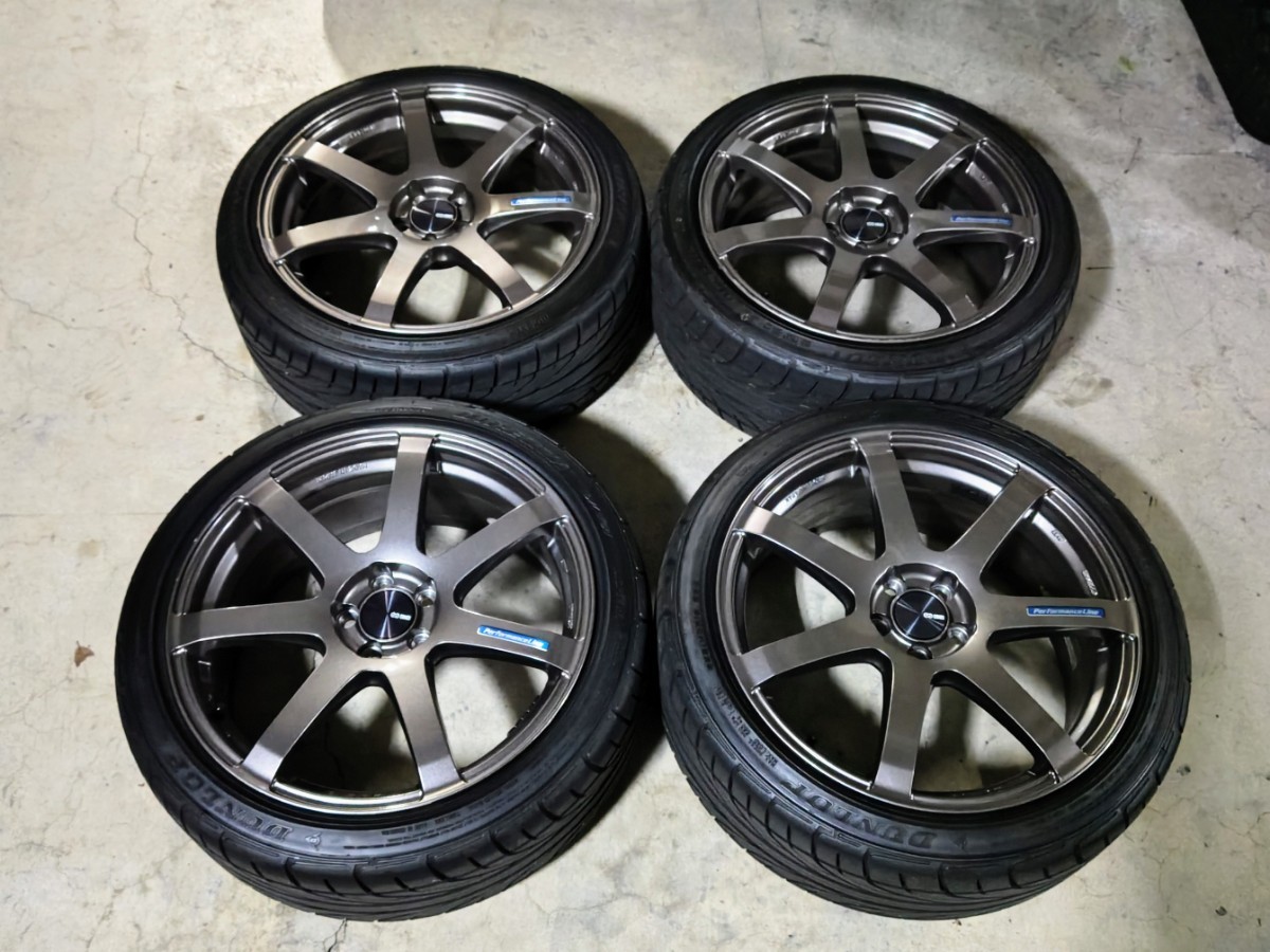 ENKEI エンケイ PF-07 18インチ 8J PCD100 5穴 +45 ダンロップ 