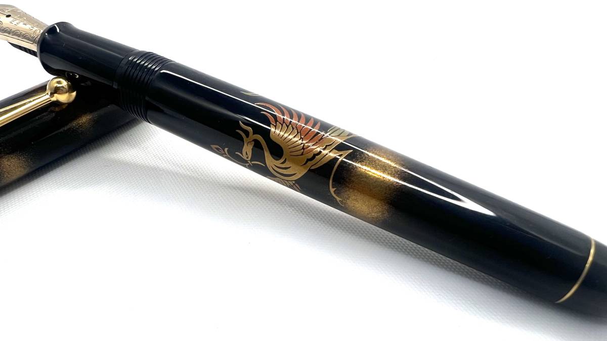 1円スタート 國光會 国光会 國光會 蒔絵 鳳凰 双鶴 純正黒漆 金彩 蒔絵