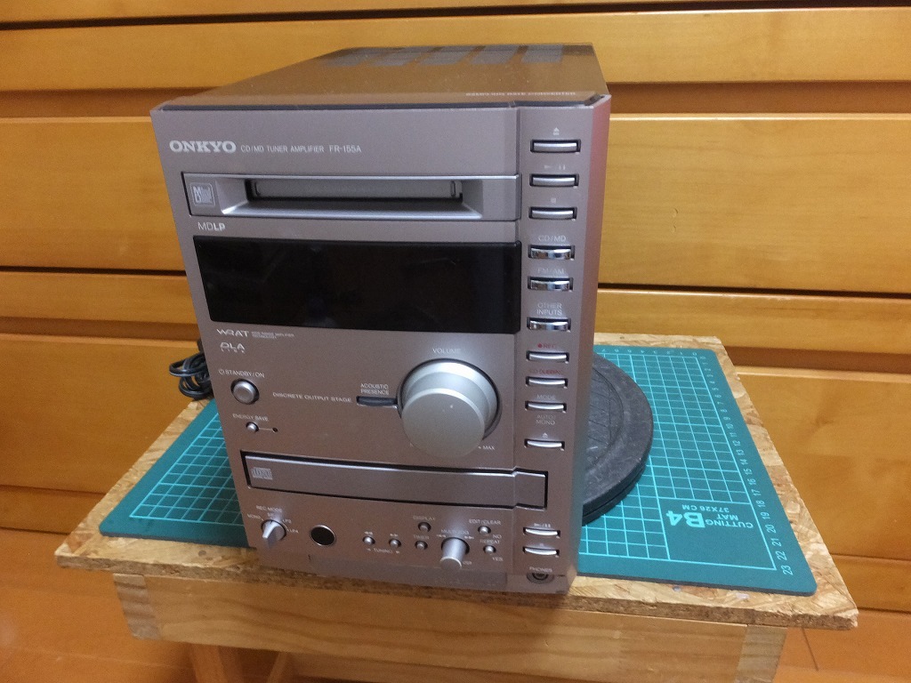 動作品】(ベルト新品)CD・MD再生チューナーアンプ FR-155A 本体のみ