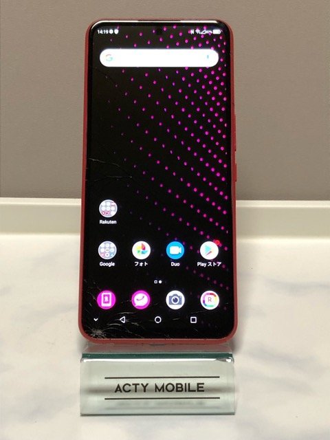訳あり 動作可 RAKUTEN BIG ZR01 レッド 128GB 楽天モバイル eSIM ※割れ フェリカロック 部品 現状 スマホ本体 送料無料 ZR51