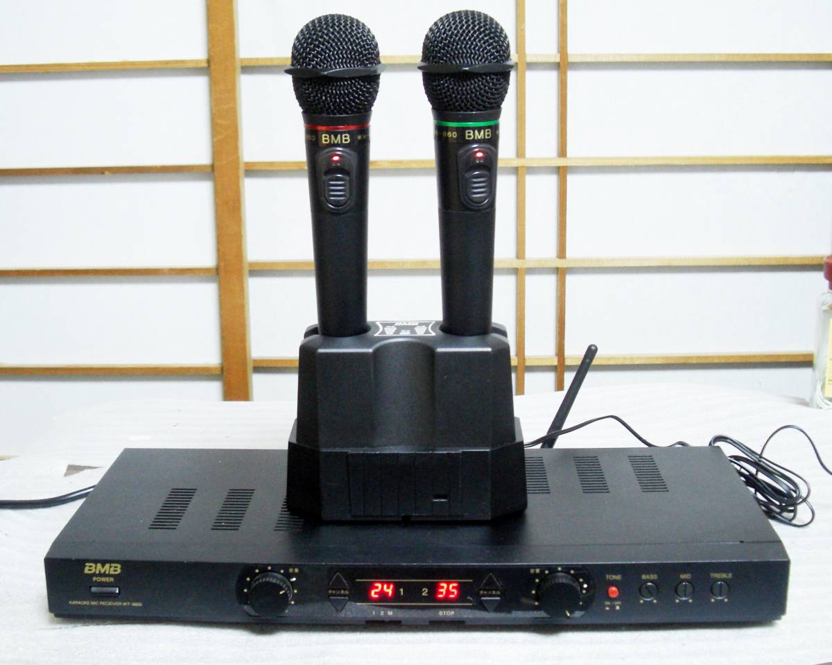 BMB ☆WT-8000 800MHz 電波式 ワイヤレスマイクセット取説付き BMB ☆WT-8000 800MHz 電波式 ワイヤレスマイクセット取説付き