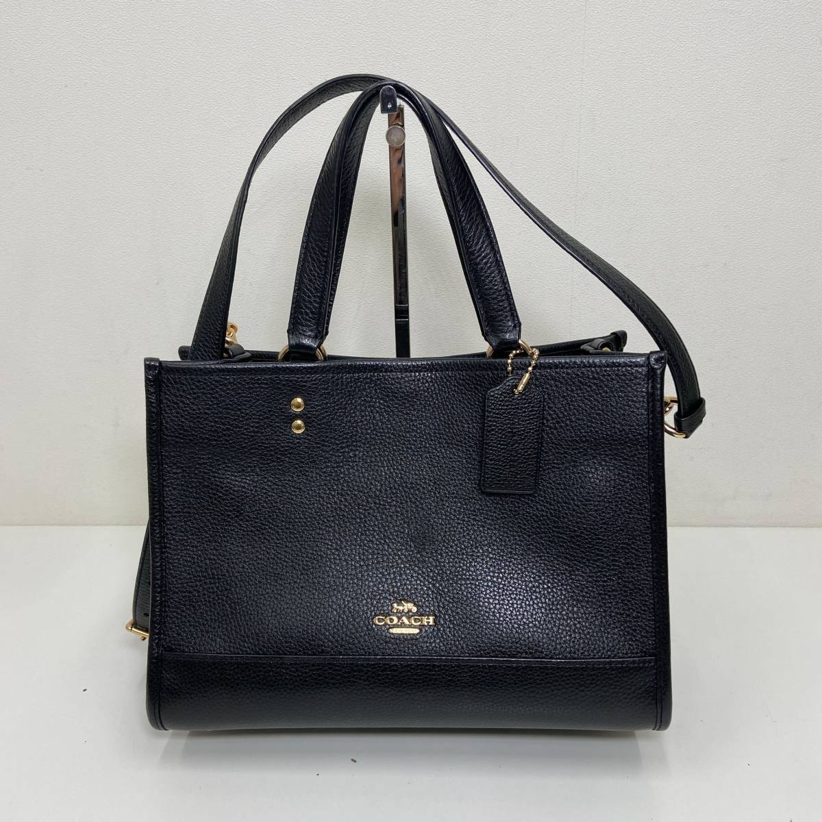 COACH コーチ 1959 デンプシー キャリーオール レザー 2WAY ショルダーバッグ ハンドバッグ 斜め掛け ブラック系 レディース【3714】