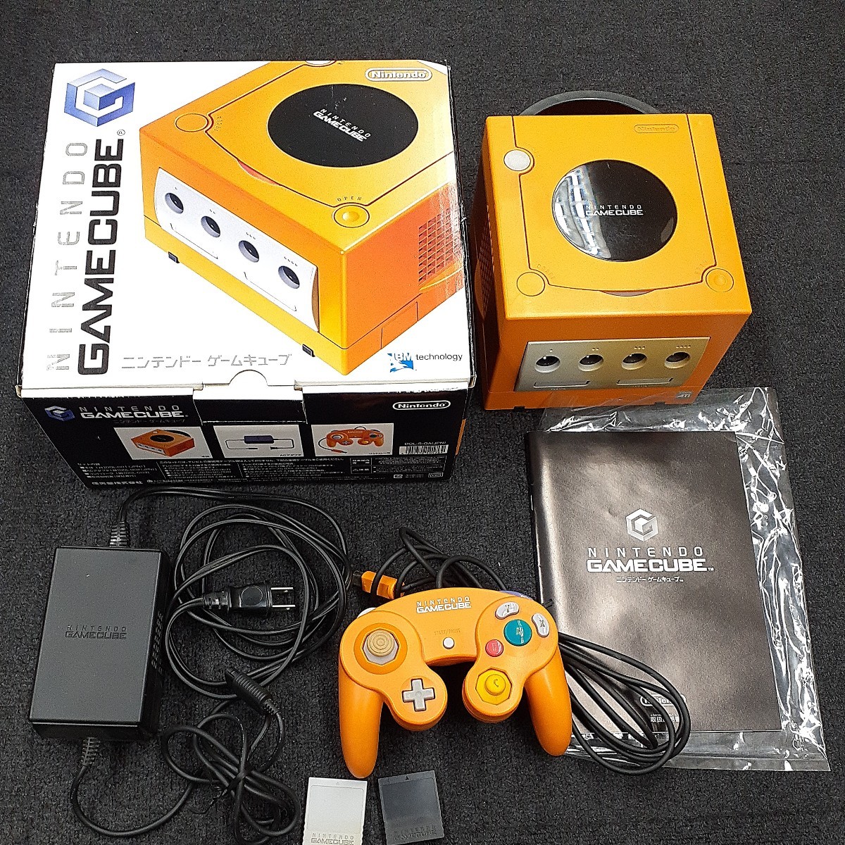 Nintendo 任天堂 ゲームキューブ 本体 DOL-001 オレンジ コントローラー ACアダプター 箱説明書付き 通電のみ確認　zejみ