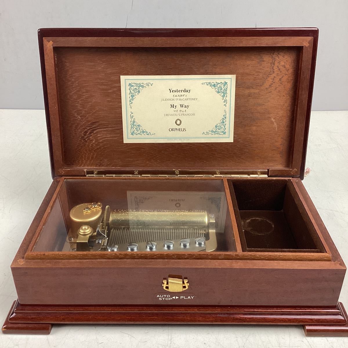 ok223 ORPHEUS オルゴール Yesterday My Way Sankyo オルフェウス サンキョー インテリア 動作確認済 中古