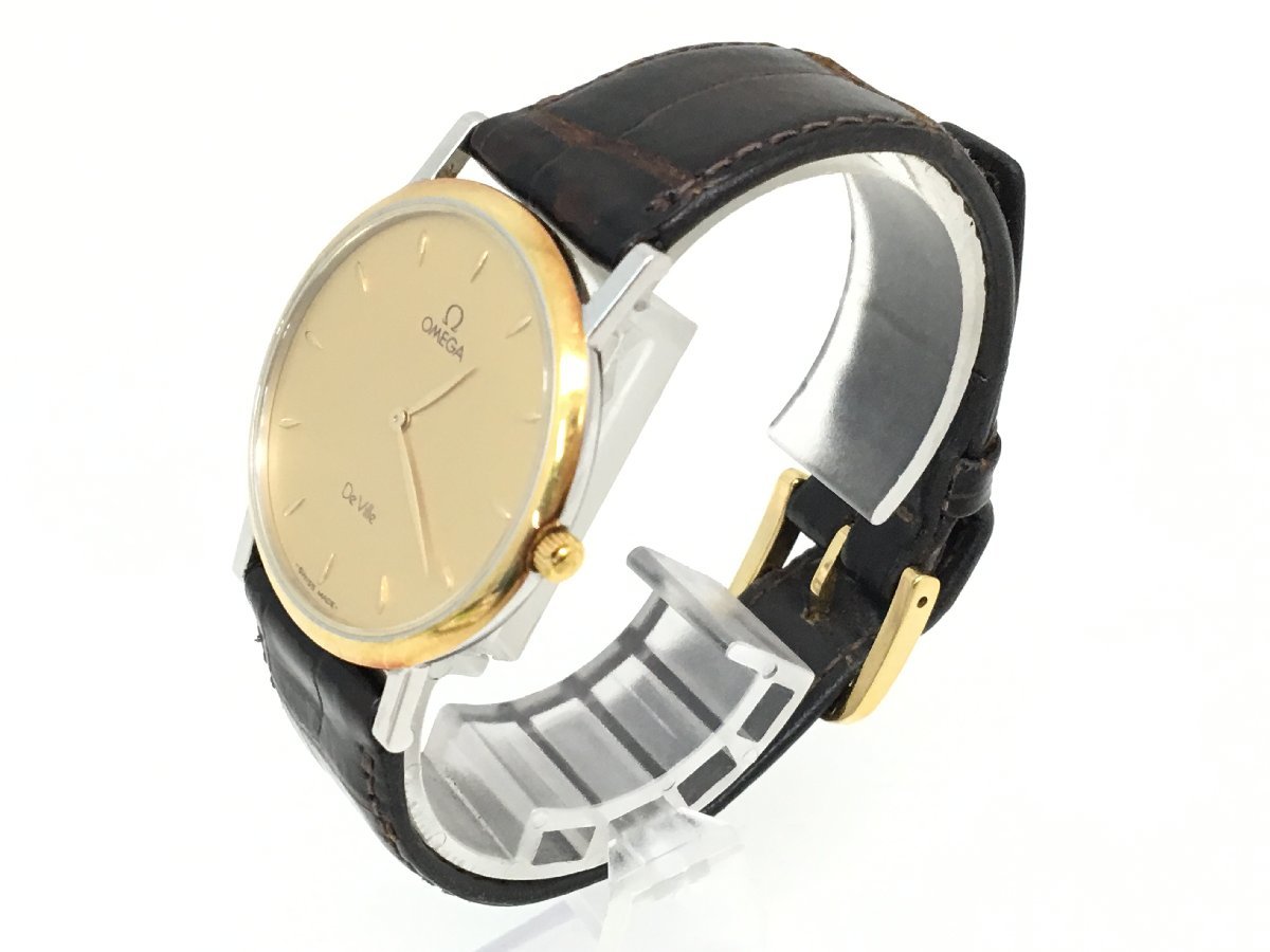 OMEGA オメガ デビル クォーツ 腕時計 メンズ ゴールド文字盤 稼働品