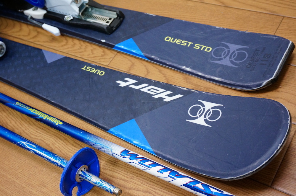 118cm 靴21cm HART 子供用カービングスキーセット 中古 (120) メンテ済