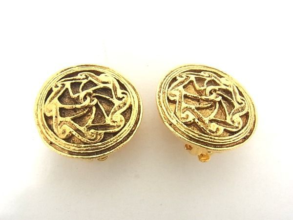 1円 ■美品■ CHANEL シャネル ココマーク クリップ式 イヤリング アクセサリー レディース ゴールド系 AS5305