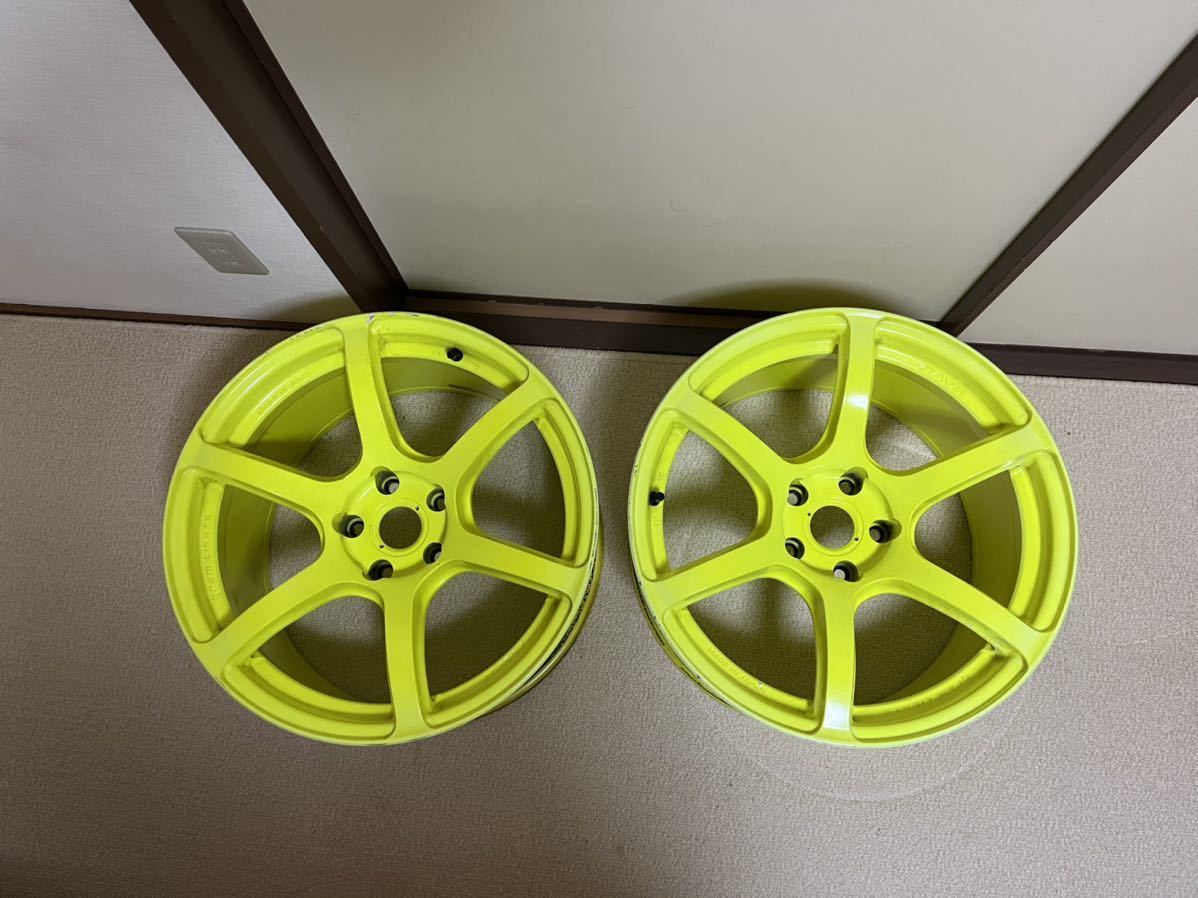 RAYS グラムライツ Gram Lights 57C6 18インチ 9.5J +12 蛍光イエロー 2本 PCD 114.3