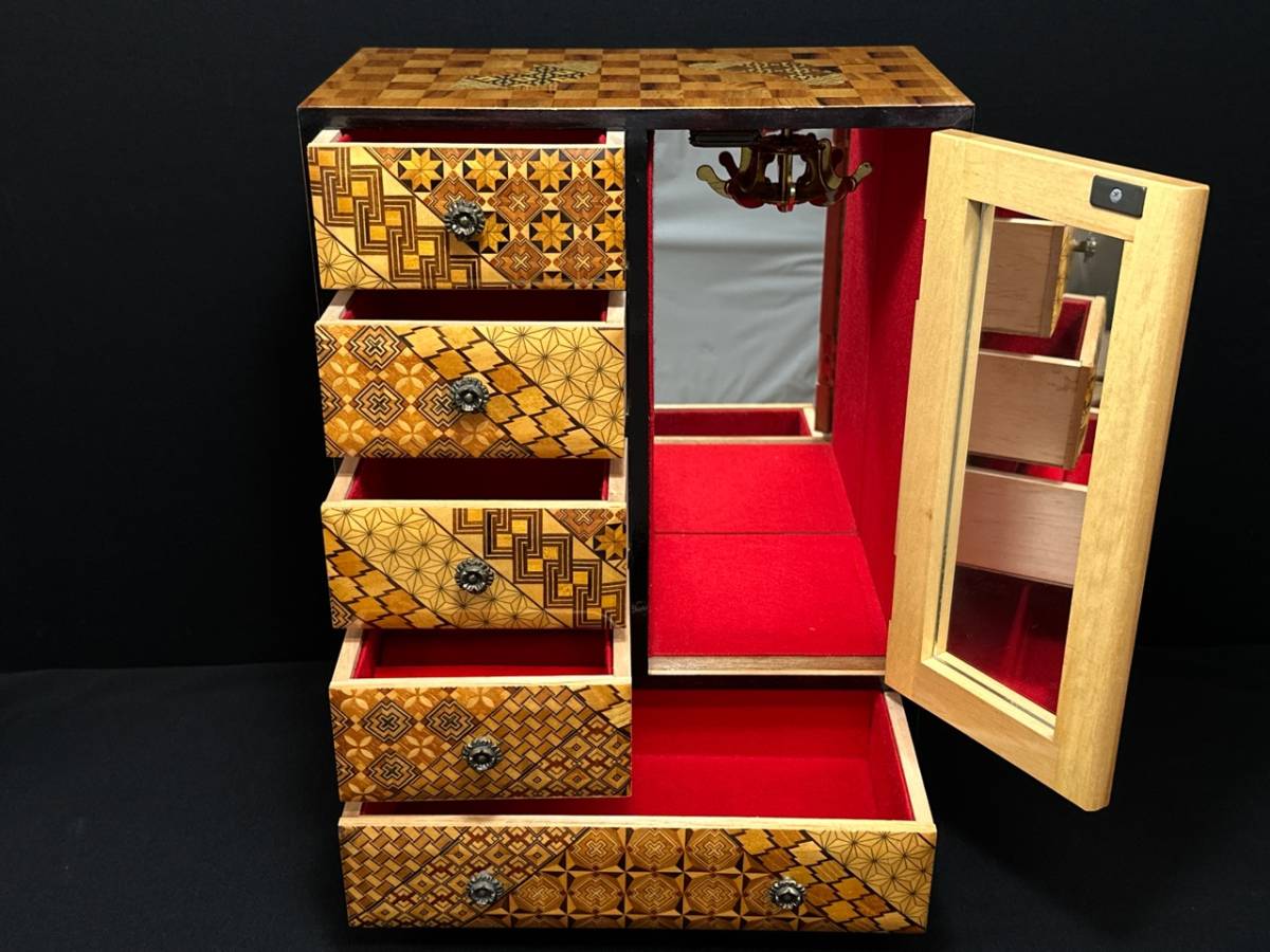 美術品・アンティーク・コレクション 【未使用品】箱根寄木細工 小箪笥