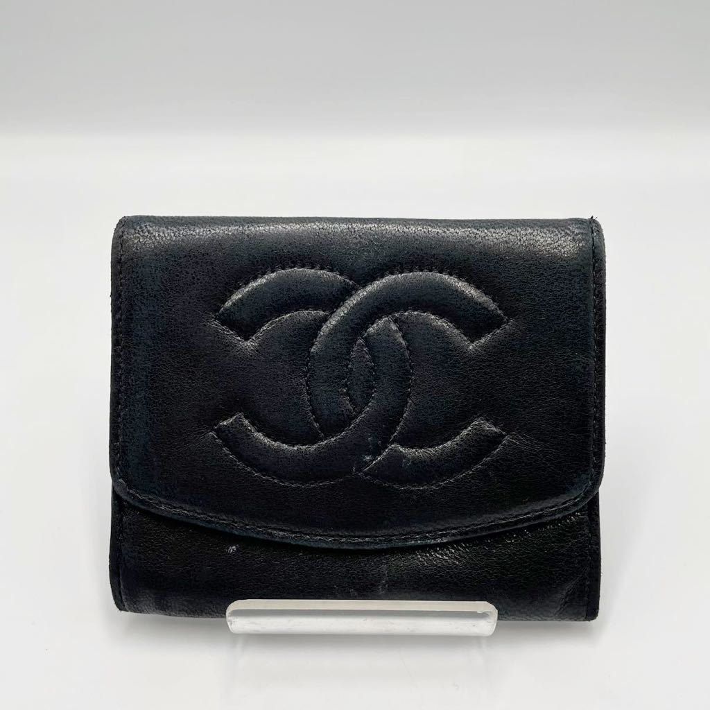 CHANEL シャネル ココマーク コインケース ミニウォレット ブラック 黒 レディース 財布