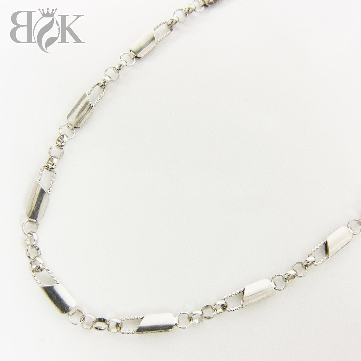 Pt850 デザイン チェーン レディース ネックレス 約9.2g 約42cm 最大幅約2.9mm プラチナ 超音波洗浄済 中古品 ♪