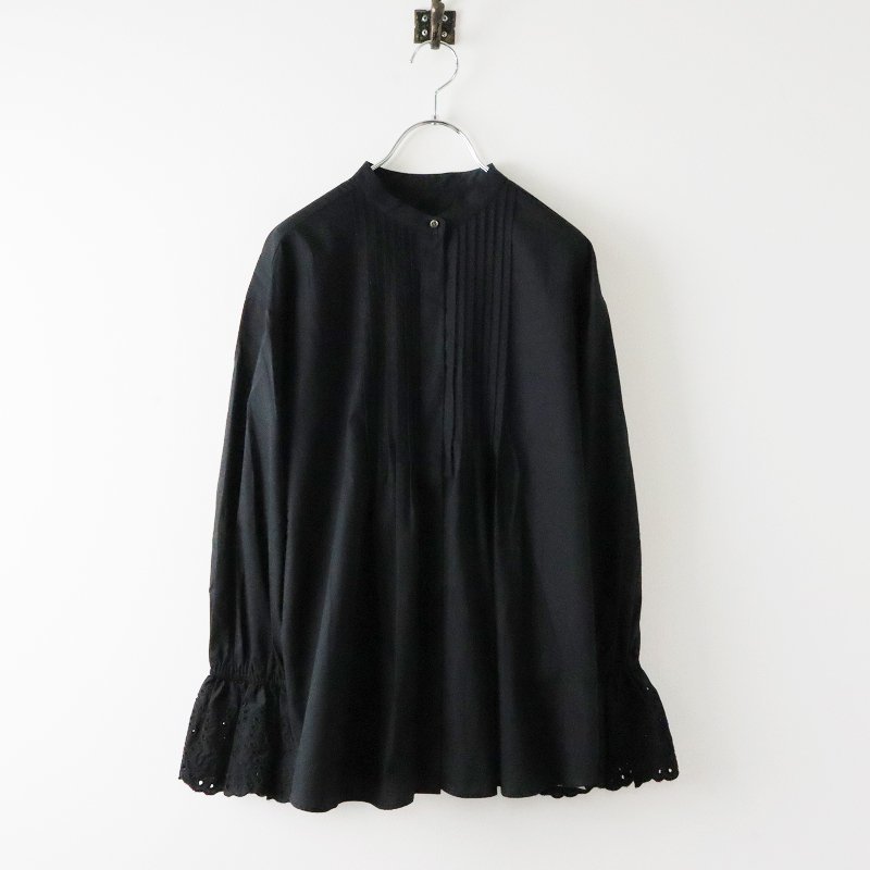 未使用 アンタイトル UNTITLED 袖口レース ピンタックブラウス M 