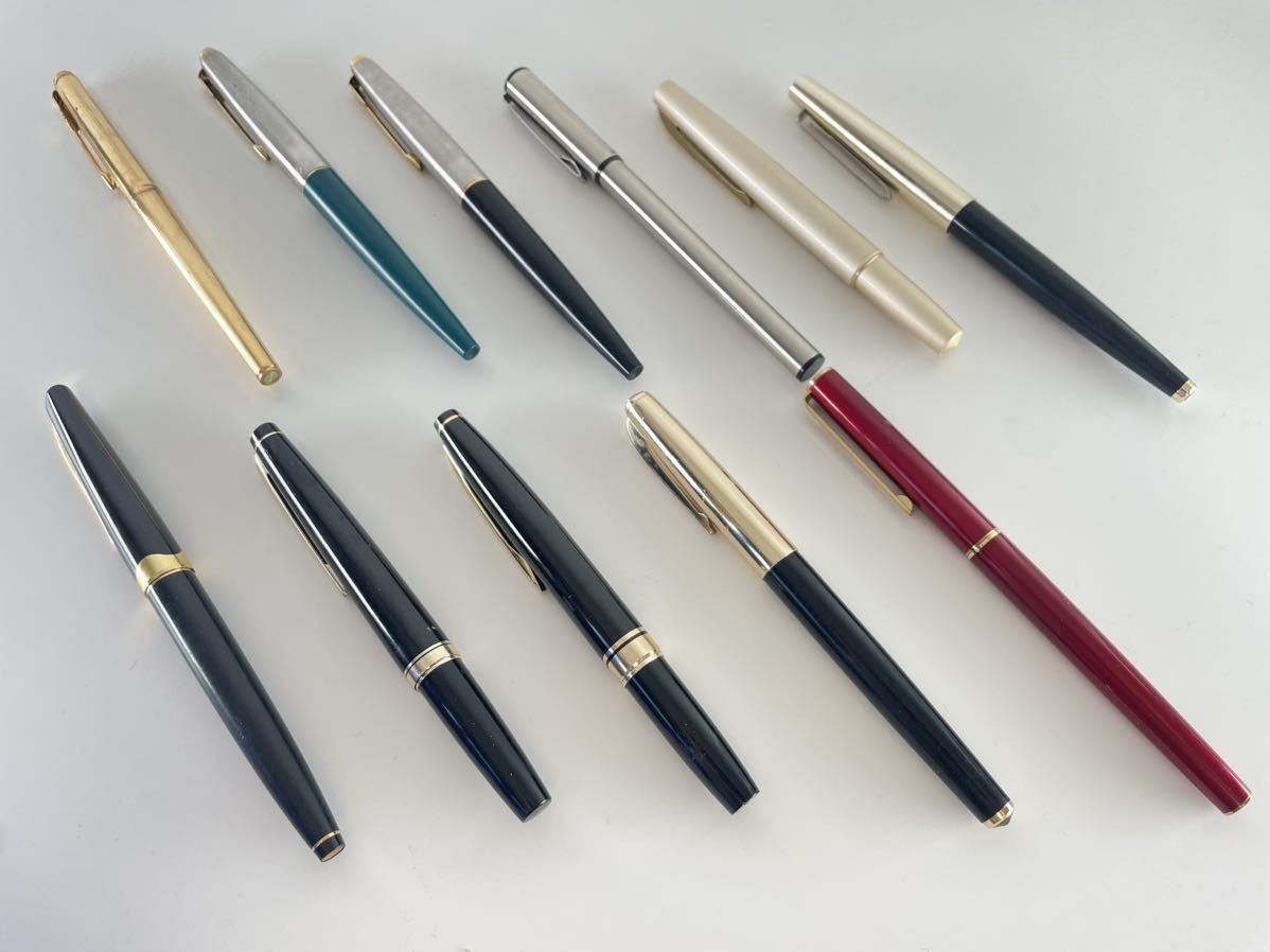 筆記未確認 ジャンク 万年筆 PLATINUM プラチナ ペン先 18K PILOT パイロット SAILOR セーラー 14K PARKER パーカー まとめ 11本 1スタ 1円