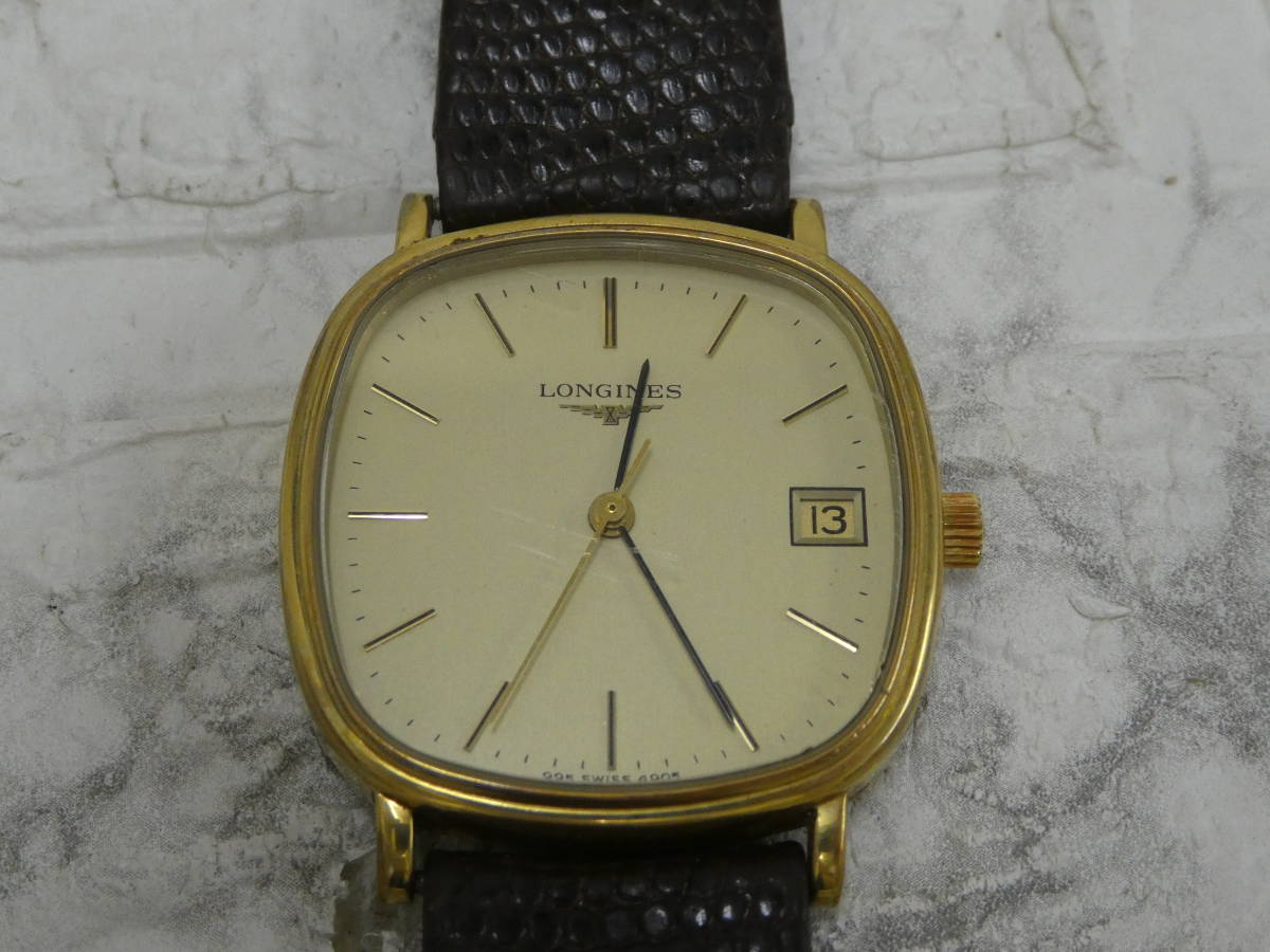 ☆ LONGINES ロンジン 腕時計 ゴールド スクエア カレンダー ジャンク