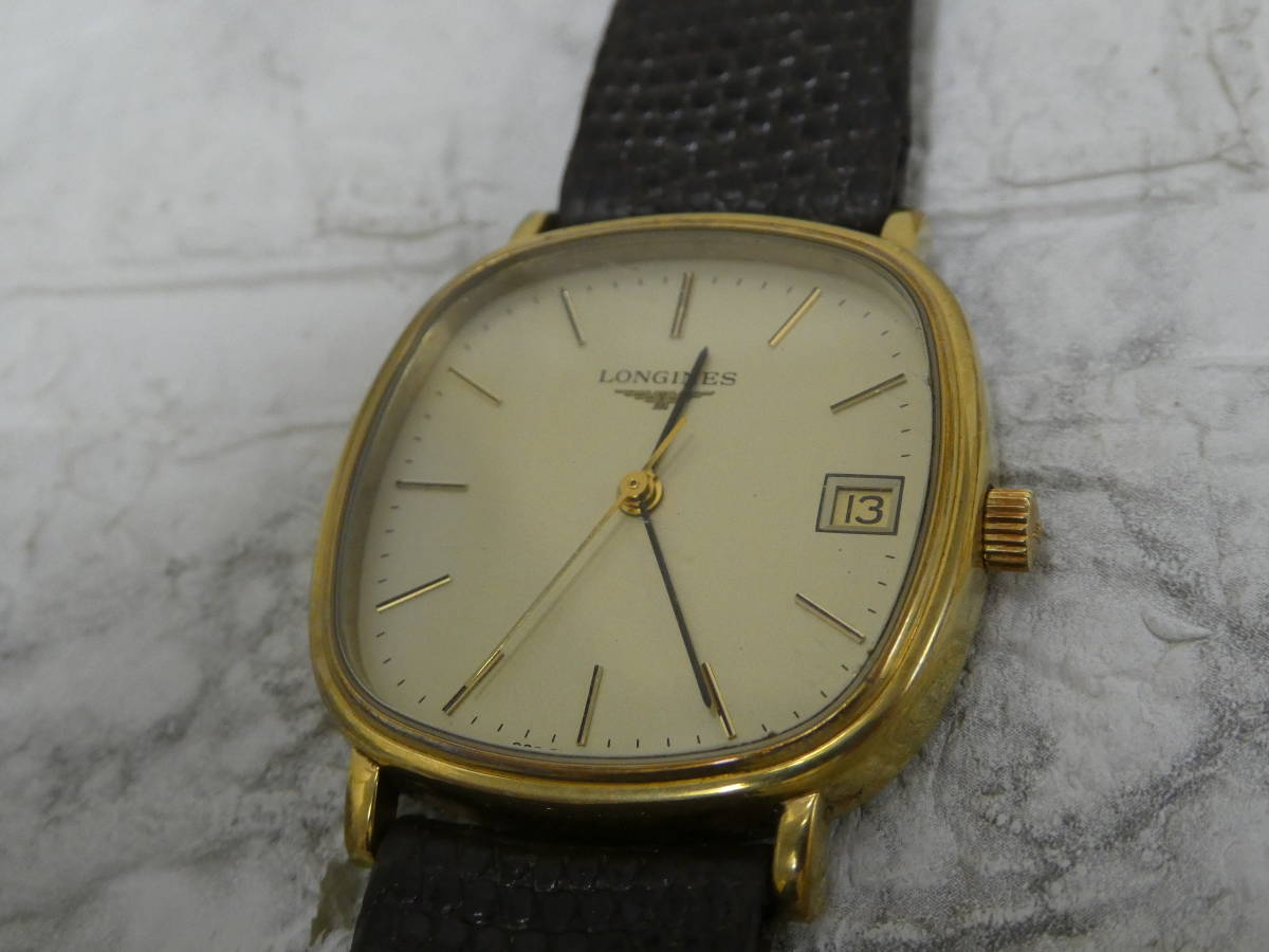 ☆ LONGINES ロンジン 腕時計 ゴールド スクエア カレンダー ジャンク