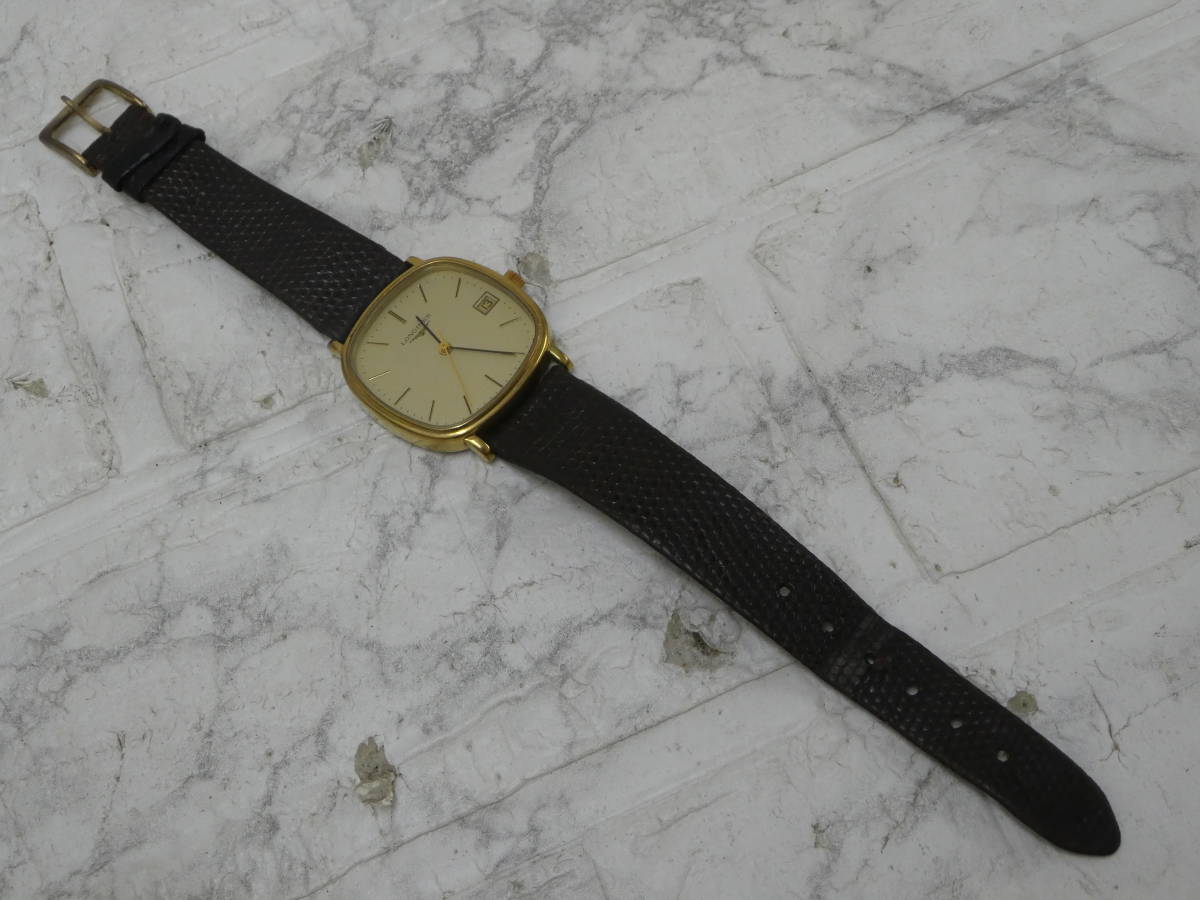 ☆ LONGINES ロンジン 腕時計 ゴールド スクエア カレンダー ジャンク