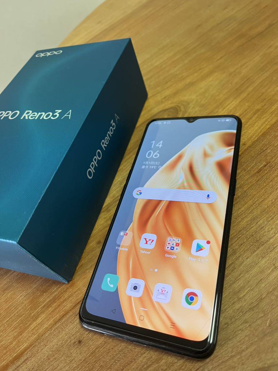 ジャンク品 OPPO Reno3 A 128GB ブラック ymobile SIMロック解除済