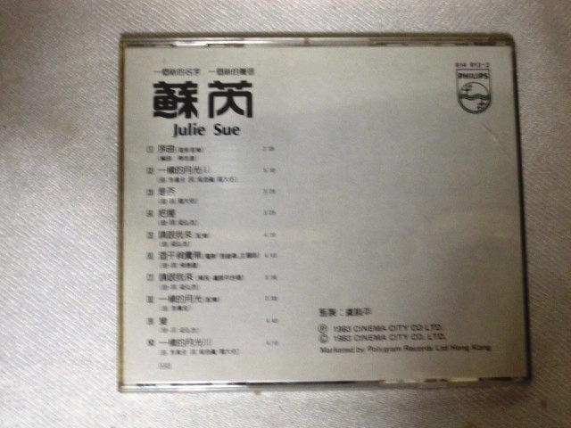 蘇芮Julie 貴重全面蒸着銀圏廃盤CD－蘇芮スールイ・1983年「搭錯車」814