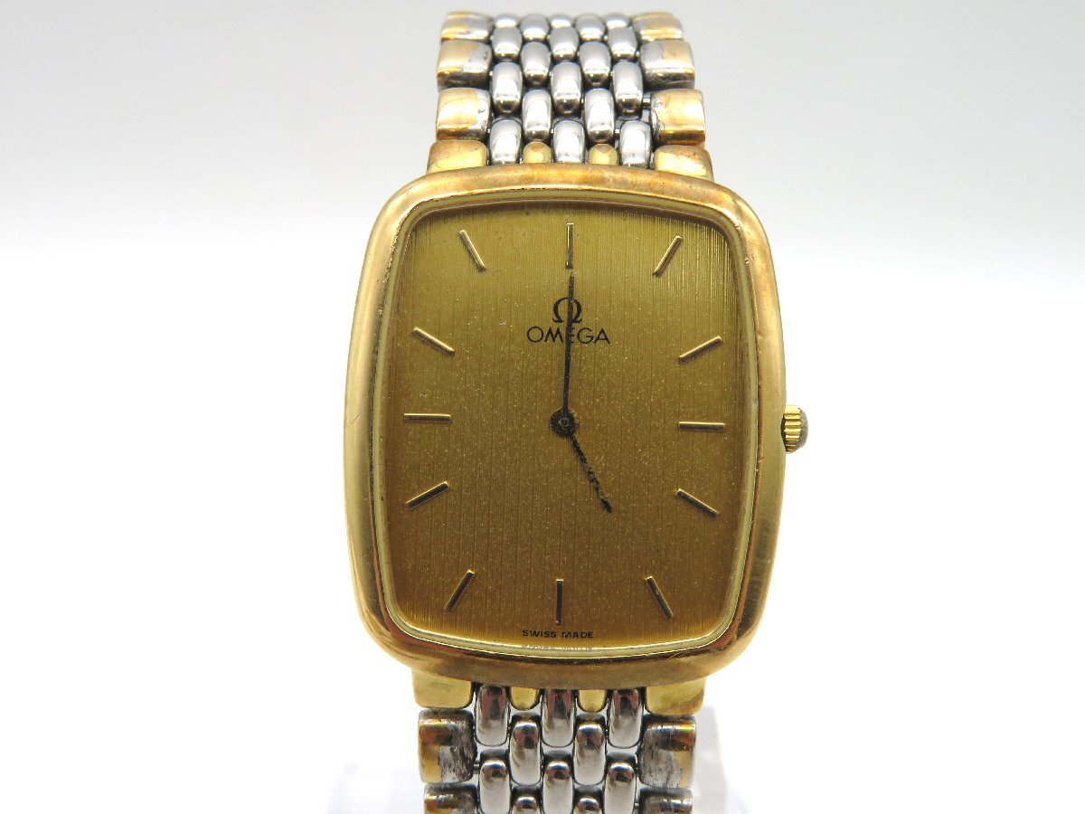 【稼働品】オメガ OMEGA レディース 腕時計 75 1円□ジャンク□ オメガ デビル ゴールド クオーツ レディース 腕時計