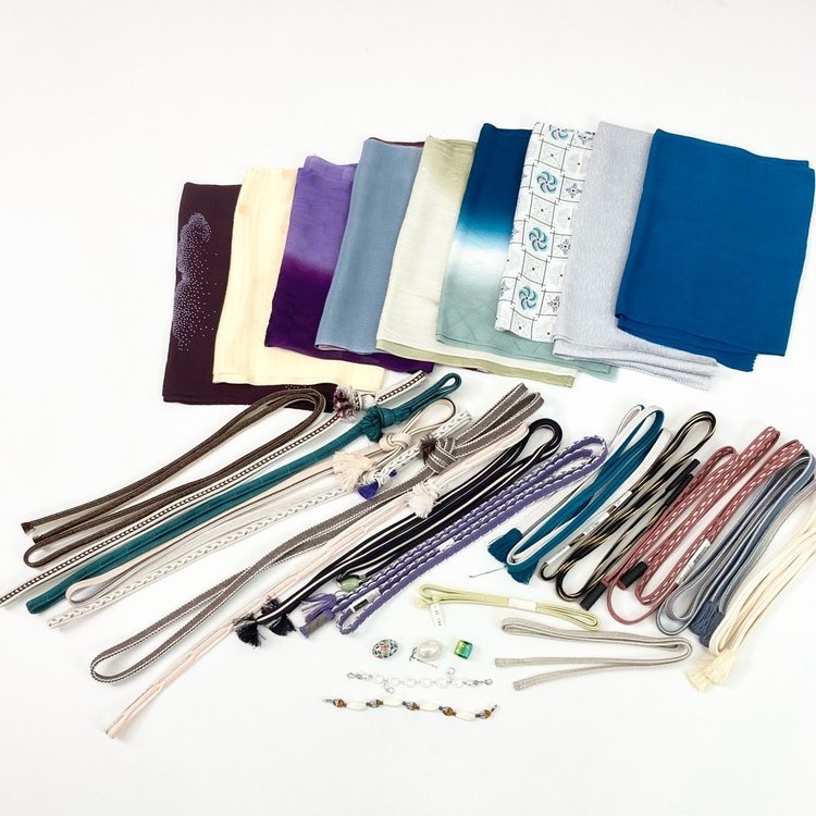和装小物 帯締め 帯揚げ 帯留め 羽織紐 小物豪華まとめセット おしゃれ マルチカラー y155-2396614 【Y商品】和装 着物 6