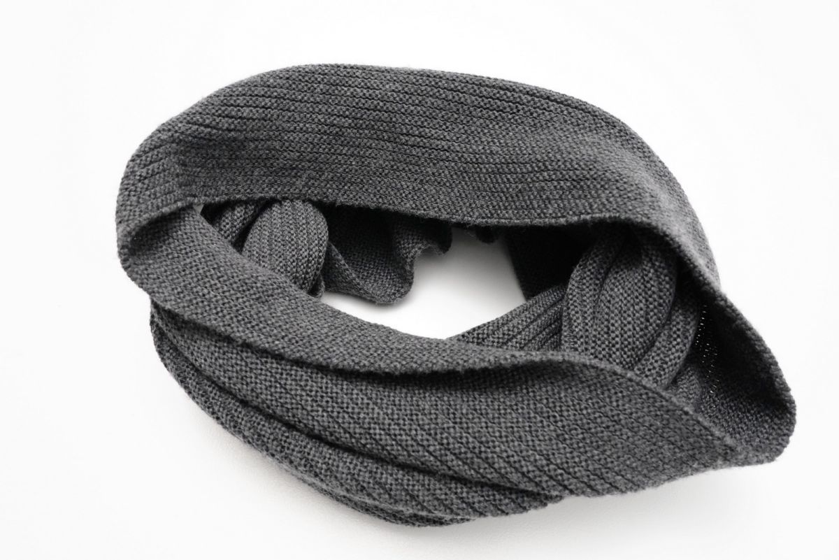 ヨウジヤマモト　Yohji Yamamoto マフラー　ショート　グレー　ウール ヨウジヤマモト Yohji Yamamoto マフラー ショート グレー ウール