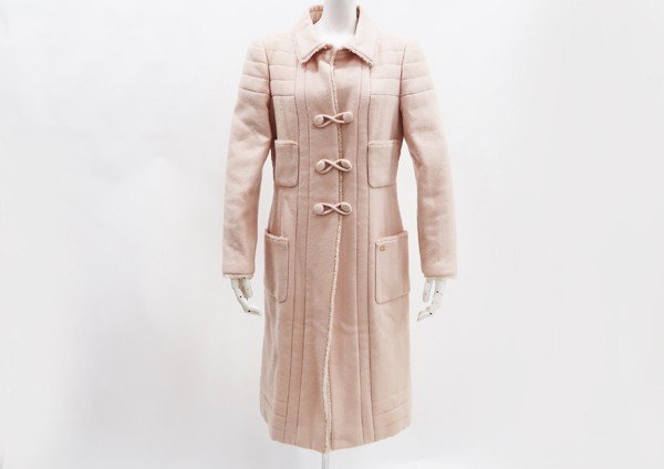 ◆【CHANEL シャネル】06A ウールコート P28956 ピンク 38