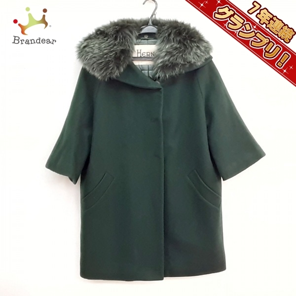 ヘルノ HERNO サイズ42 M - ダークグリーン レディース 長袖/秋/冬 美品 コート