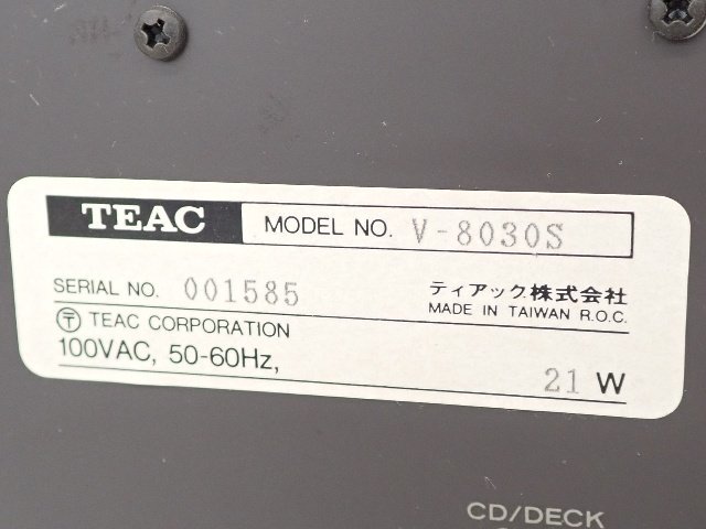 TEAC 3ヘッドシングルカセットデッキ V-8030S ジャンク品 ティアック