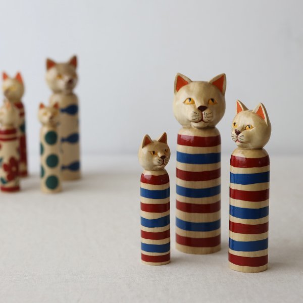 1000円からスタート 猫一家 3匹セット anvaiオリジナル 創作