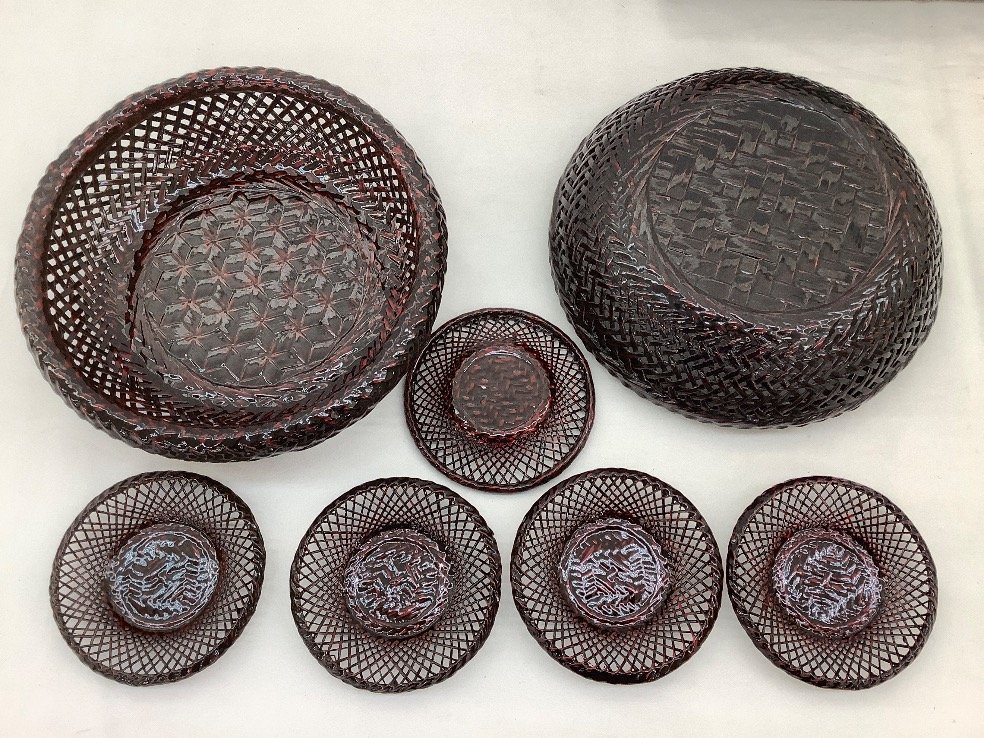 日本美術 石岡庄寿郎 能代春慶塗 菓子皿 10客 箱付 L1314 【公式通販】