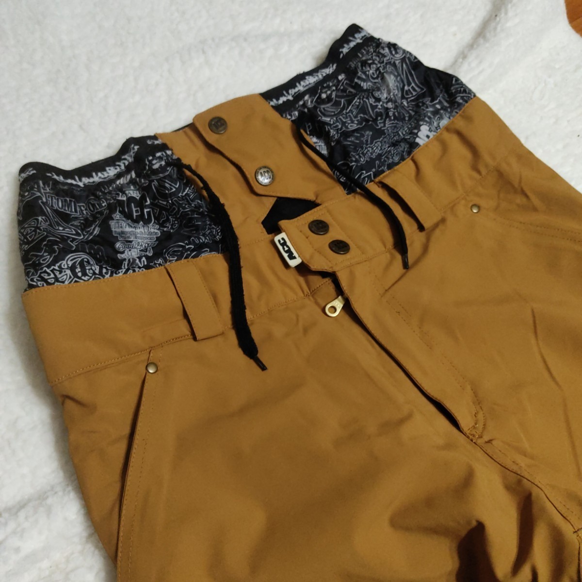 ACCスノーボードパンツ　ブラウン　ゴールド　L