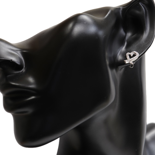 （新品仕上げ済）ティファニー TIFFANY ラビング ハート ダイヤ ピアス Pt950 プラチナ × ダイヤ イヤリング 8687_6