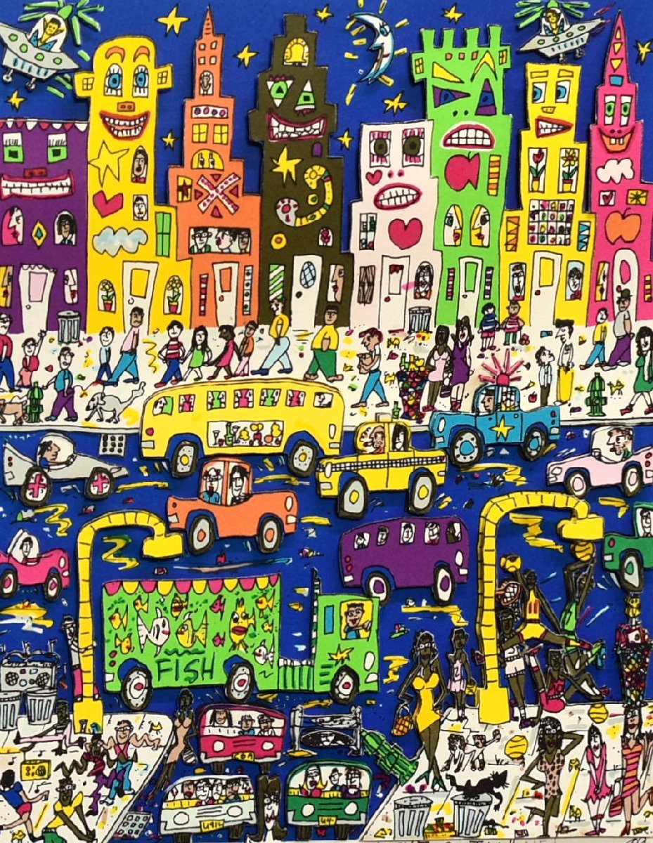 真作】ジェームス・リジィ『TOO MANY PEOPLE IN THE CITY』115/350 3D