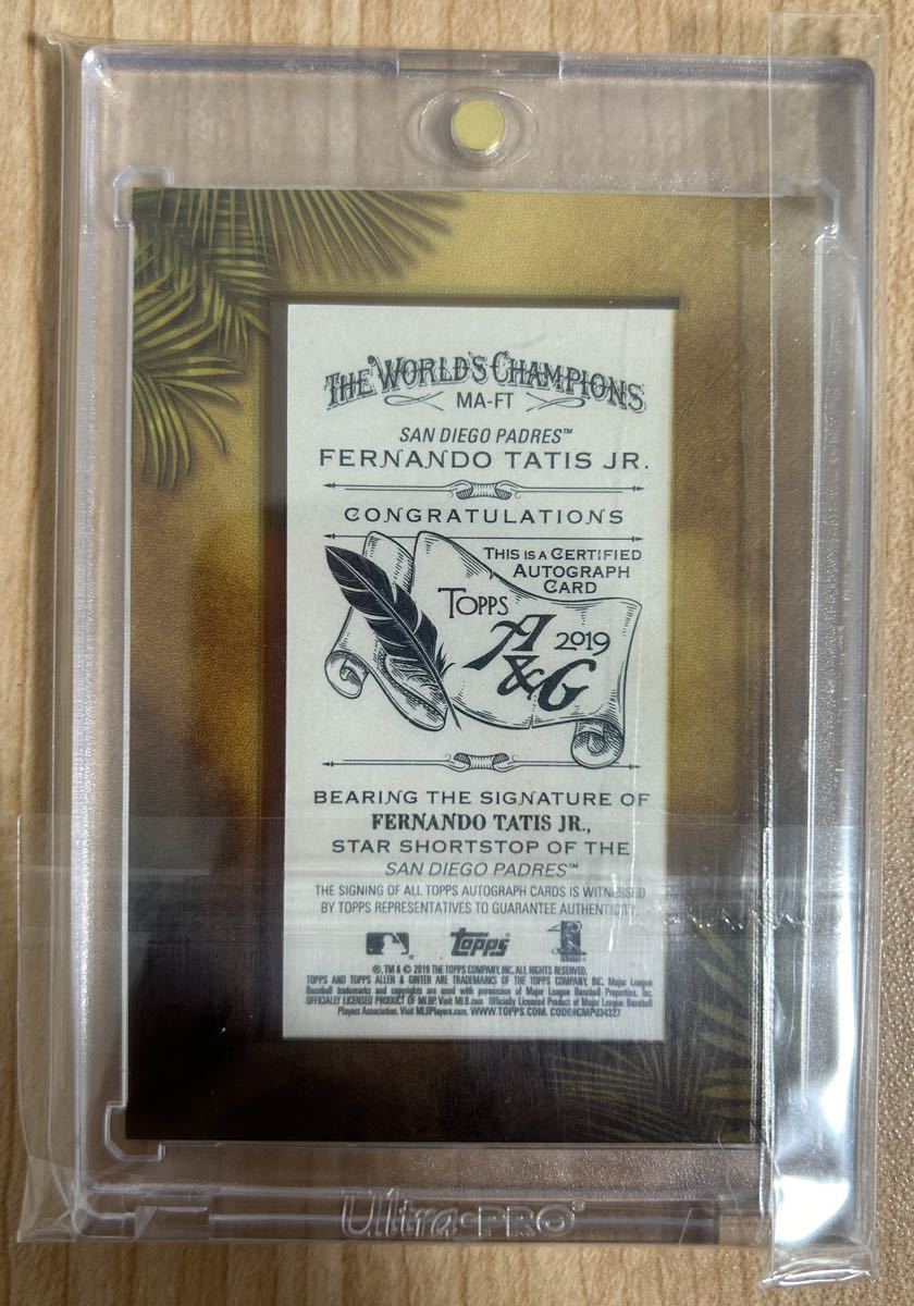 Tatis Jr.】 topps Allen&Ginter 2019 RC ルーキーカード auto 直筆