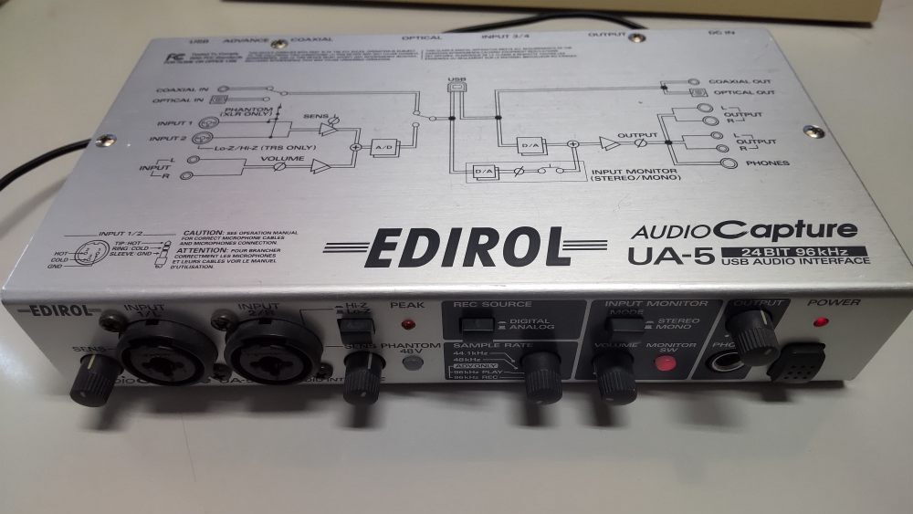 EDIROL UA-5 24BIT 96kHz USBオーディオインタフェース 通電確認 動作未確認 ACアダプタ付属(オーディオ