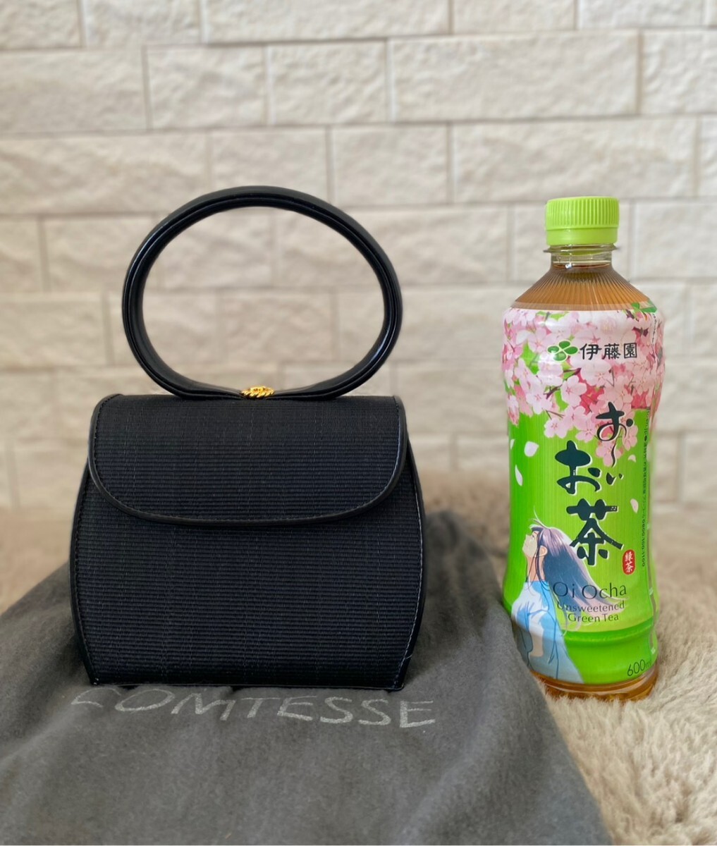 COMTESS コンテス ホースヘア フォーマルバッグ ハンドバッグ ブラック