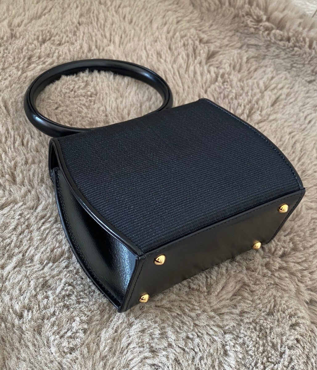 COMTESS コンテス ホースヘア フォーマルバッグ ハンドバッグ ブラック