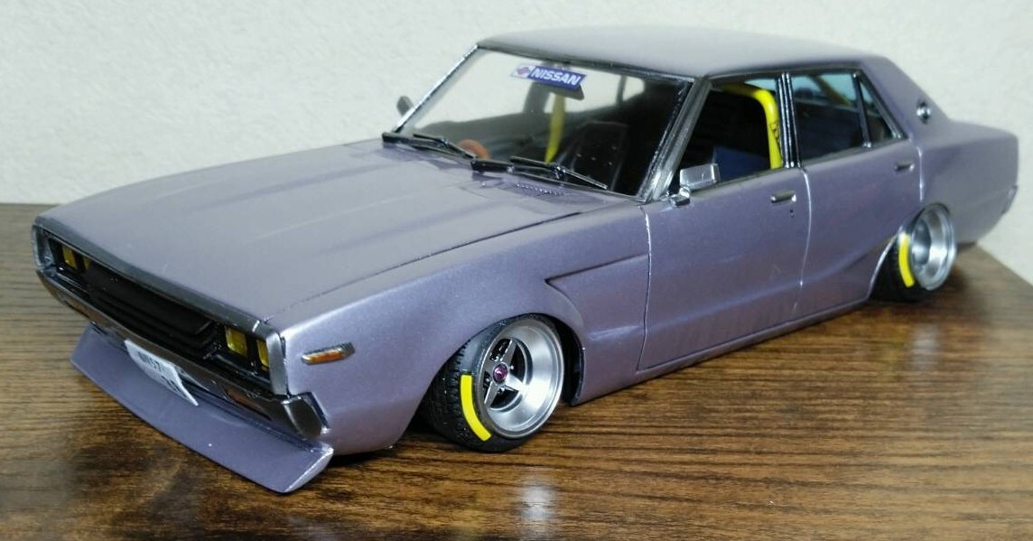 アオシマ1/24ケンメリ完成品(旧車.ヨンメリ.街道レーサー)(完成品
