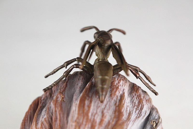 極美古銅煎茶道具 質感 細工実感　銅ミツバチ置物　勤労　金運　甘蜜_5