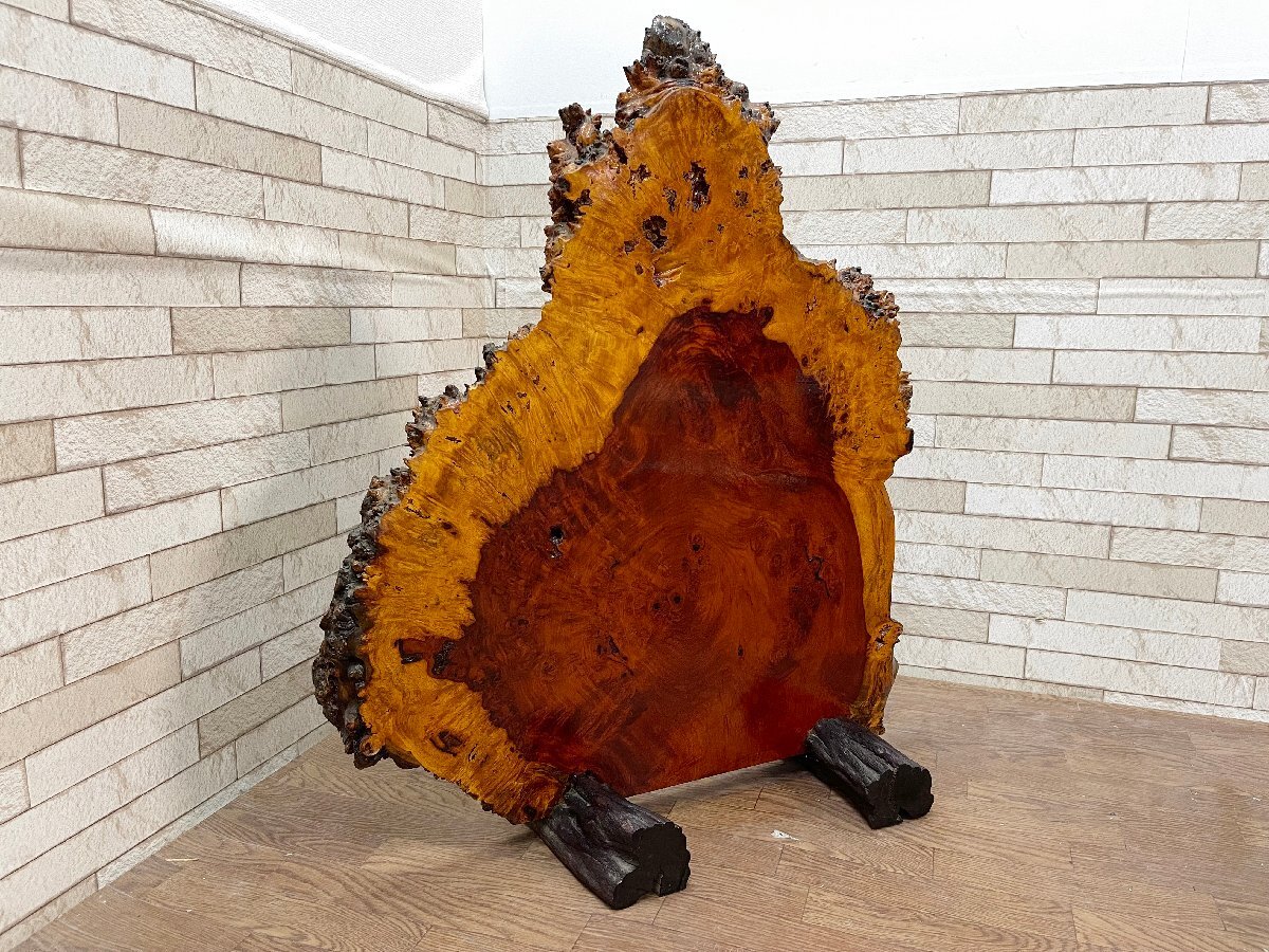 希少 花梨 瘤 コブ 瘤杢 玉杢 泡杢 輪切り 一枚板 天然木 衝立