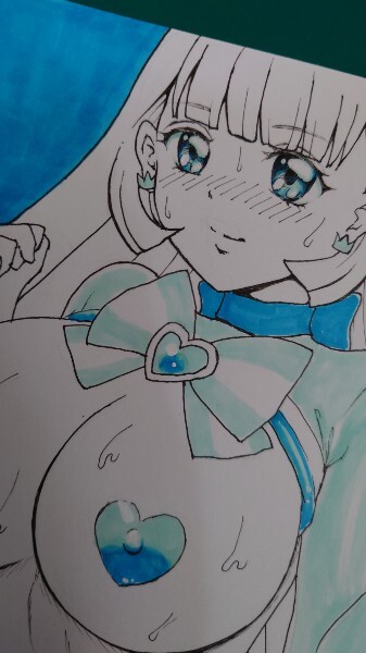 同人手描きイラスト 手描きイラスト　プリキュア　ぷりきゅあ　キュアニャミー　わんだふるぷりきゅあ ファンアート 女の子 手描き 同人_2