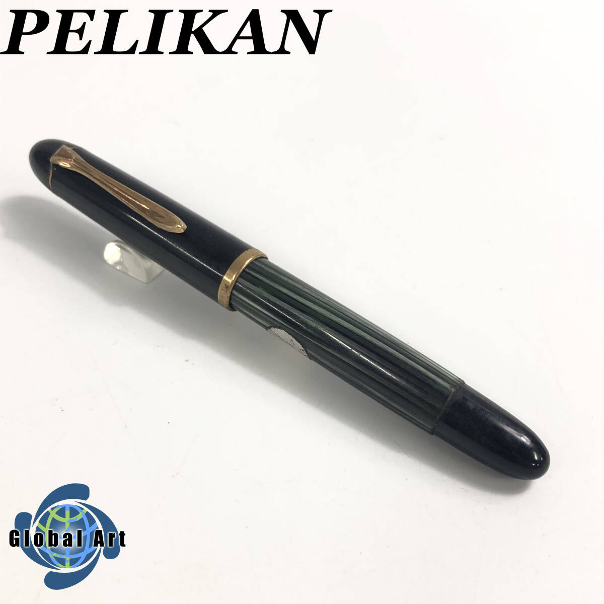 ★E08017/PELIKAN ペリカン/万年筆/140/ペン先 14C 585 F/ブラック×ゴールド_1