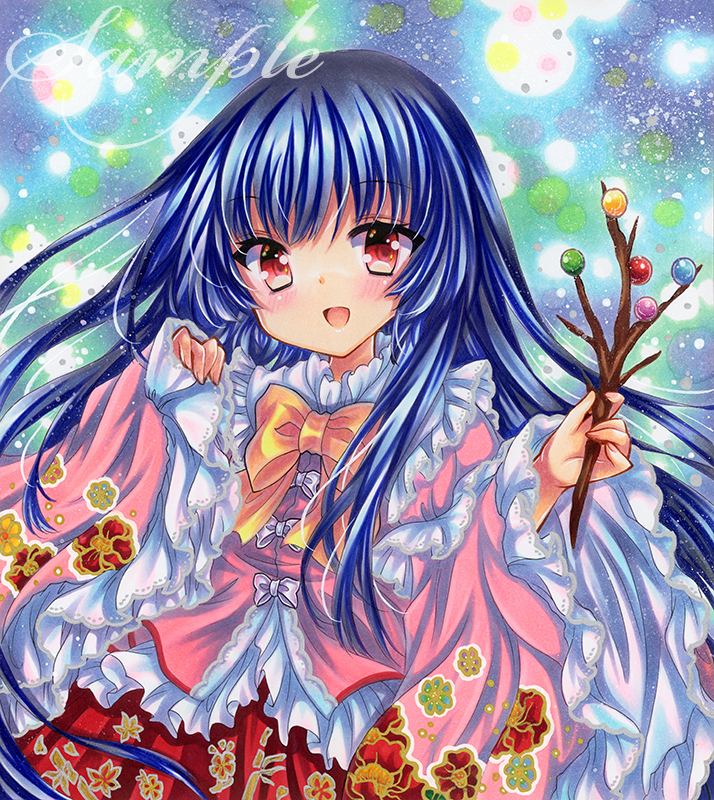 shnva(シノバ)先生 直筆手描き色紙 蓬莱山輝夜 (東方祭2016年入手) ☆同人手描きイラスト 東方Project/蓬莱山輝夜 色紙☆(手描きイラスト