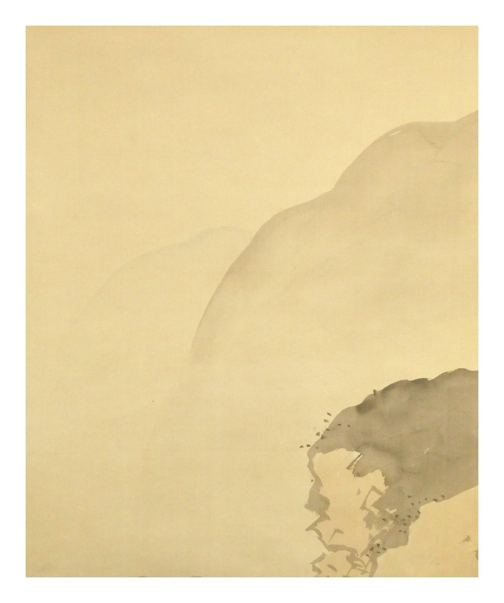 祥感謝SALE【真作】川合玉堂「渓村探梅図」日本画軸装 サイン有 愛知