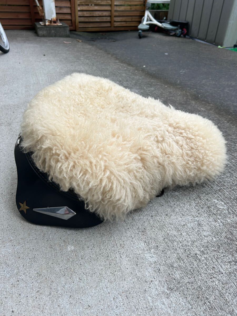 パン ナックル ムートンシートカバー ポリス ゴーキー ビンテージハーレー　チョッパー　ボバー　gorky.leather_5