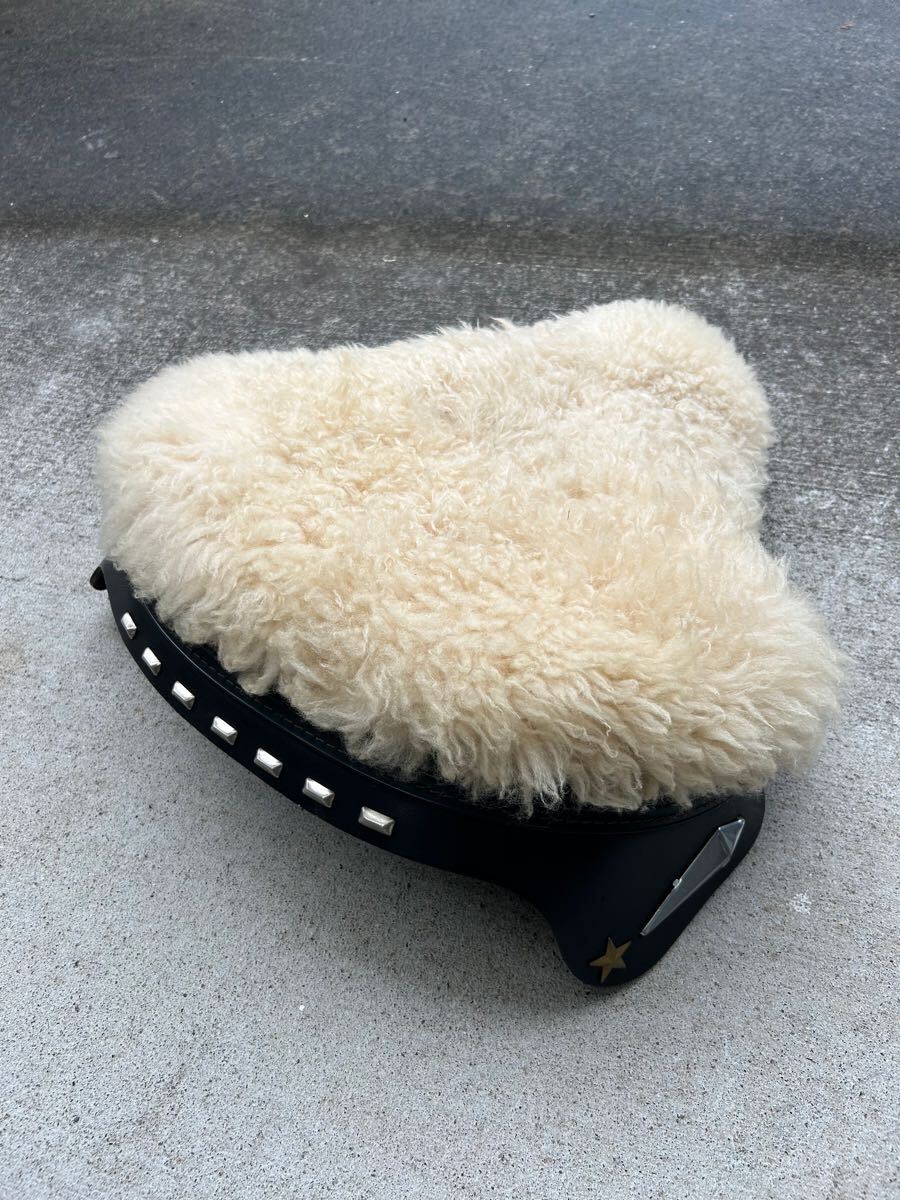 パン ナックル ムートンシートカバー ポリス ゴーキー ビンテージハーレー　チョッパー　ボバー　gorky.leather_6