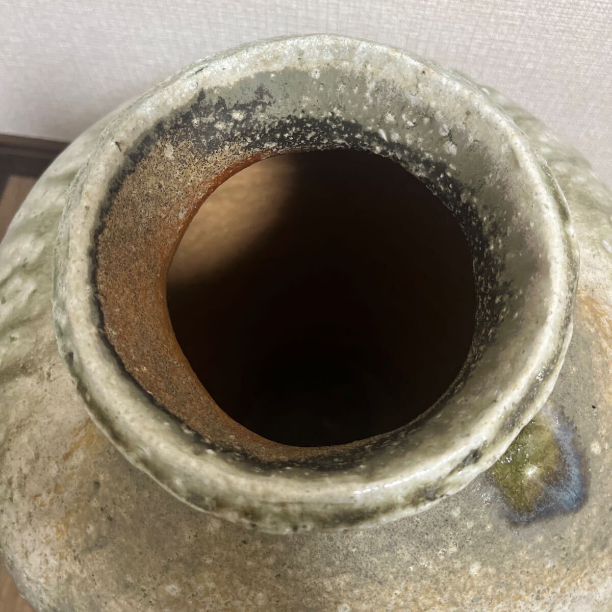 ☆ 最高作品 神山清子 信楽 自然釉窯 しずく 大壷 （共箱共栞）H37.7cm